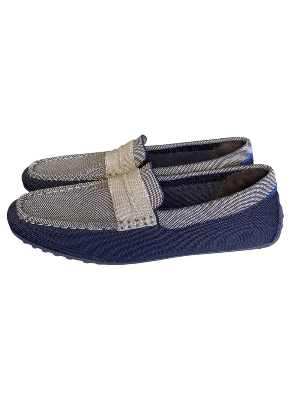 Rothy’s Amalfi Blue & Gray Men’s Driving Loafers Size 10.5